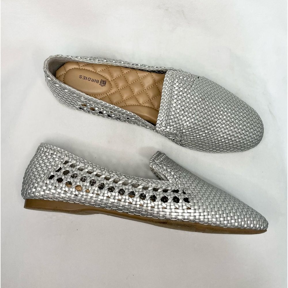 Women’s Birdies The Starling Silver Woven Slip On Vegan Leather Loafers